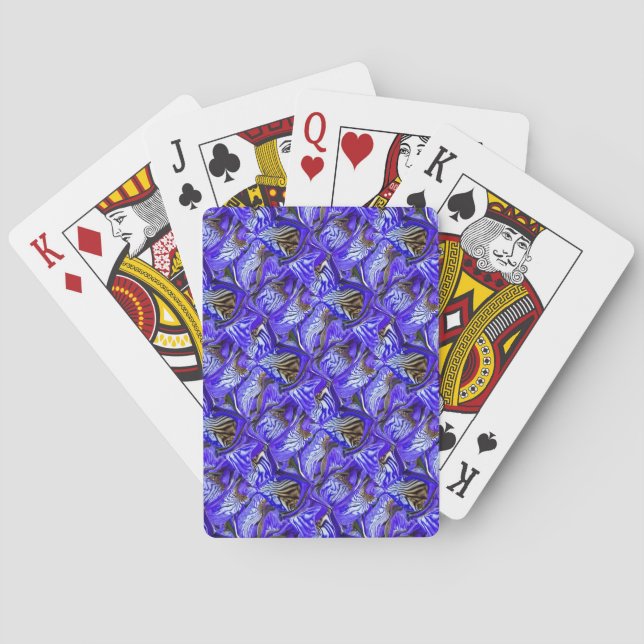 Purple Iris Flower / Slanted / Tiled /  Playing Cards (Back)