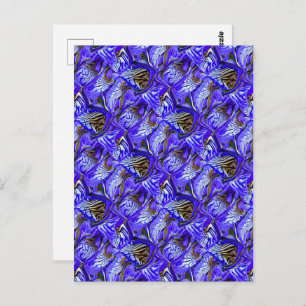 Purple Iris Flower / Slanted / Tiled / Postcard