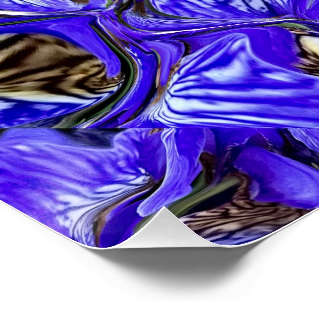 Purple Iris Flower / Slanted / Tiled /  Poster (Corner)