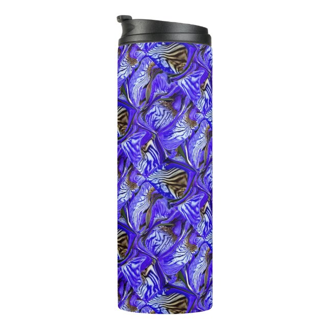 Purple Iris Flower / Slanted / Tiled / Thermal Tumbler (Rotated Right)