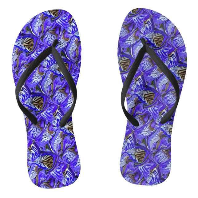 Purple Iris Flower / Slanted / Tiled / Thongs (Footbed)