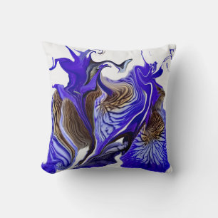 Purple Iris Flower Swirls Cushion