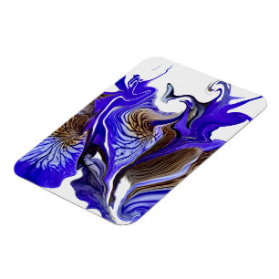 Purple Iris Flower Swirls Flexible Magnet