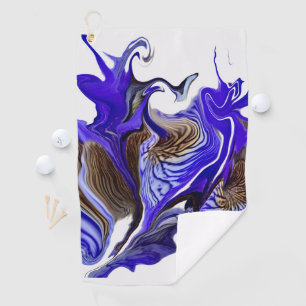 Purple Iris Flower Swirls Golf Towel