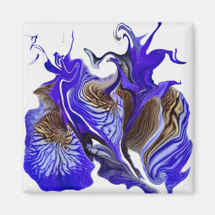 Purple Iris Flower Swirls Magnet