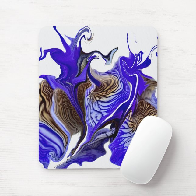 Purple Iris Flower Swirls Mouse Pad (With Mouse)