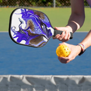 Purple Iris Flower Swirls Pickleball Paddle