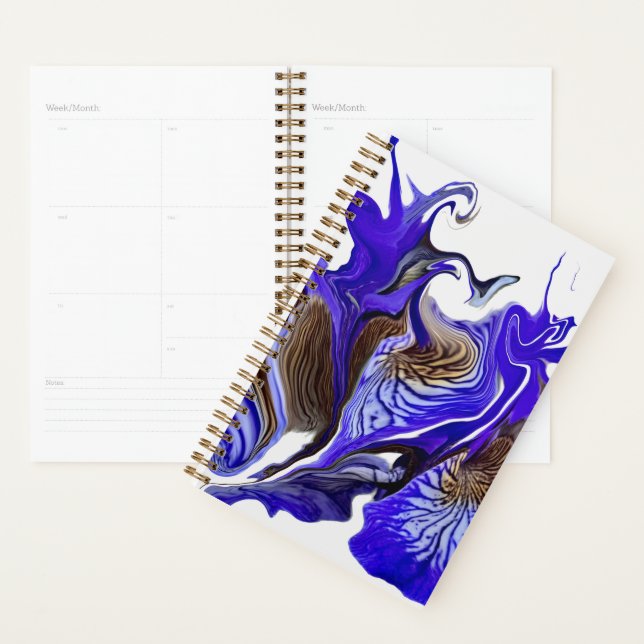 Purple Iris Flower Swirls Planner (Display)