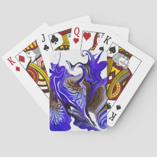 Purple Iris Flower Swirls Playing Cards
