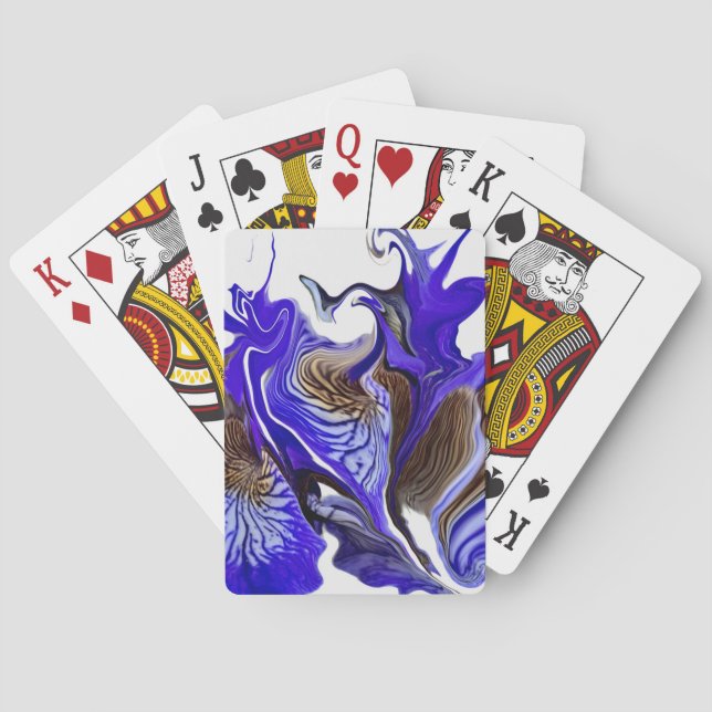 Purple Iris Flower Swirls Playing Cards (Back)