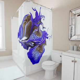 Purple Iris Flower Swirls Shower Curtain