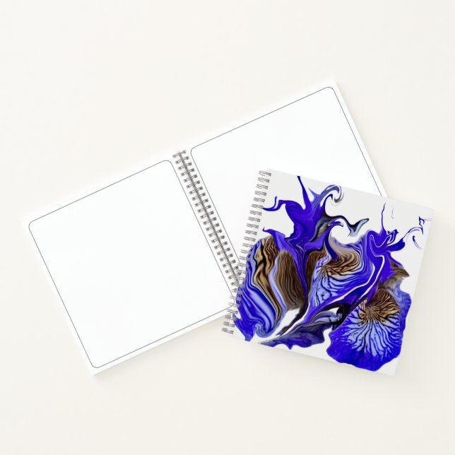 Purple Iris Flower Swirls Sketch Notebook (Inside)