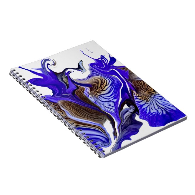 Purple Iris Flower Swirls Spiral Notebook (Right Side)