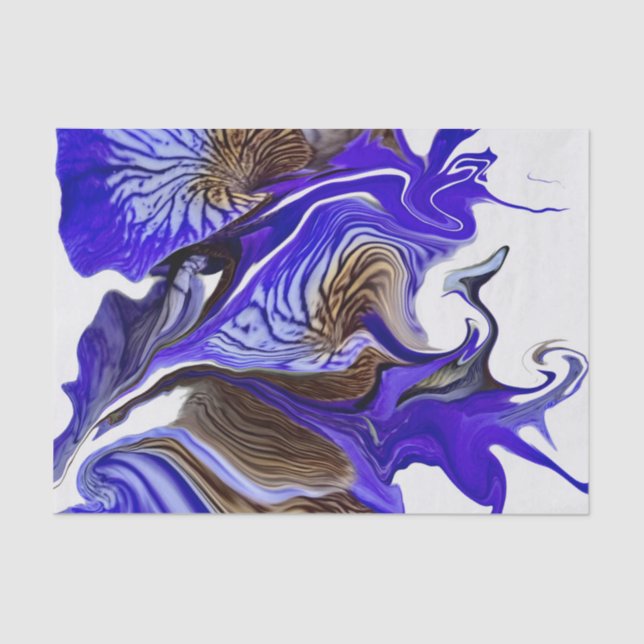 Purple Iris Flower Swirls Tissue Paper (Front)