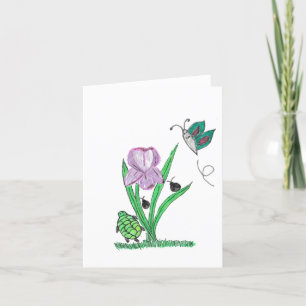 Purple Iris Flower  Thank You Card