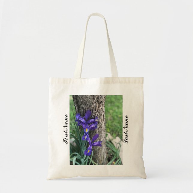 Purple Iris Flower Tote Bag (Front)