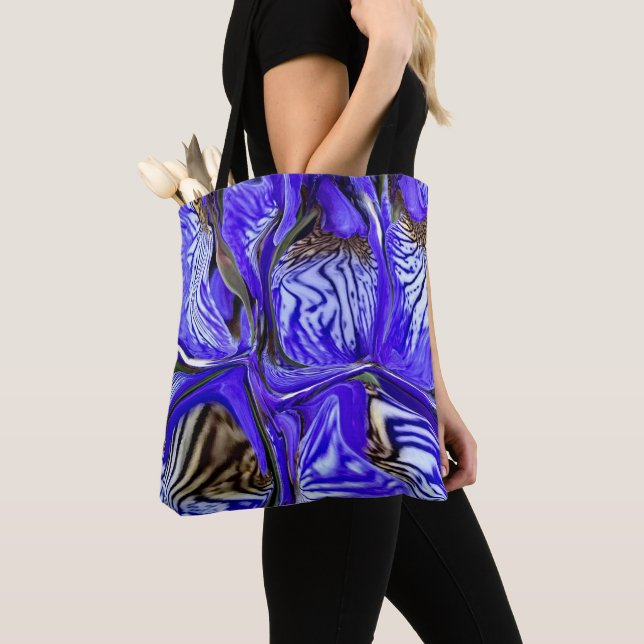 Purple Iris Flower Tote Bag (Close Up)