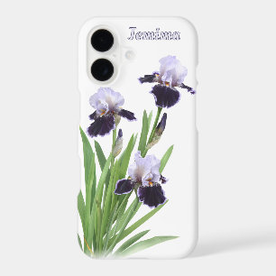 Purple Iris Flower Trio Botanical Art Personalised