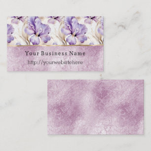 Purple Iris Flowers Business name website Card