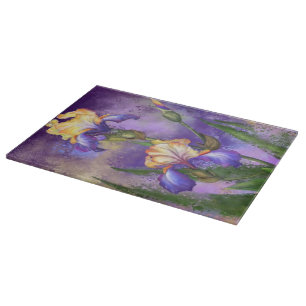 Purple Iris Flowers Cutting Board