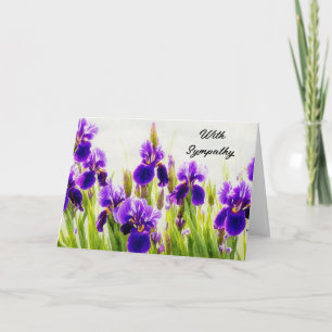 Purple Iris Flowers Floral Sympathy Card