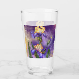 Purple Iris Flowers Glass - Painting