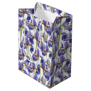 Purple Iris Flowers   Medium Gift Bag