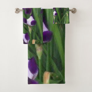Purple Iris Garden Bath Towel Set