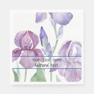 Purple Iris Garden Paper Napkin
