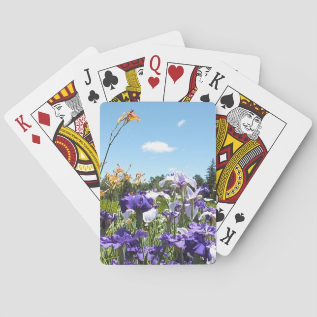Purple Iris Garden Playing Cards (Back)