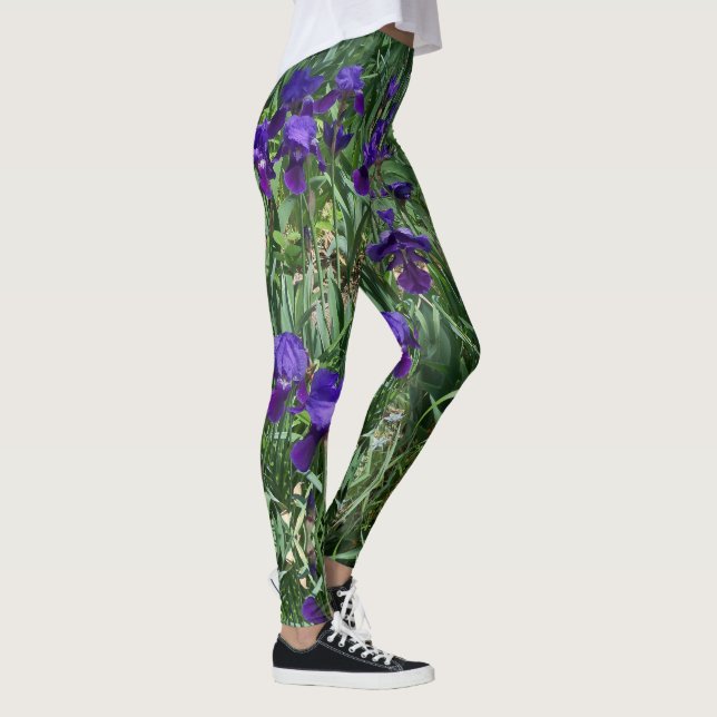 Purple Iris Garden Print-All-Over Leggings (Right)