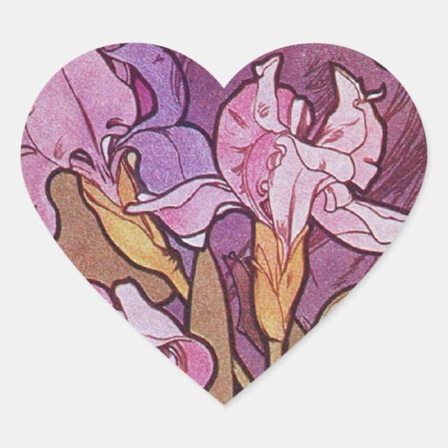 Purple Iris Heart Sticker (Front)