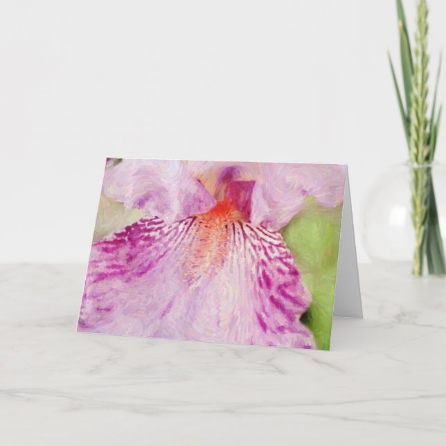 Purple Iris Impressionist Art Card (Front)