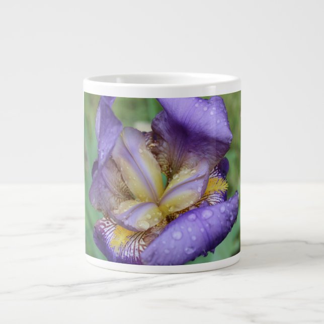Purple Iris (Iris Germanica) Large Coffee Mug (Front)