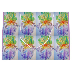 Purple Iris Irises Floral Watercolor Gift Bag