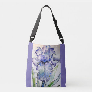 Purple Iris Irises Watercolour Crossbody Bag