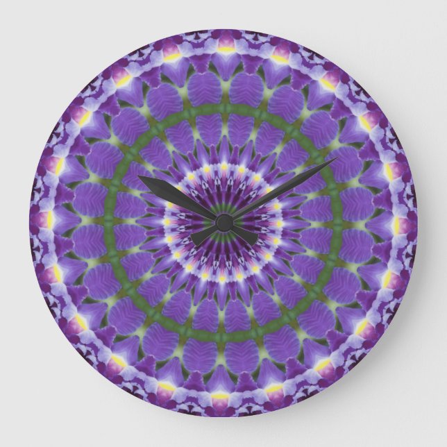 Purple Iris Kaleidoscope clock (Front)