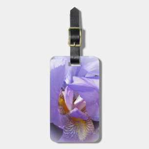 purple iris luggage tag