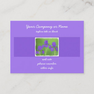 Purple Iris Painting - Original Flower Art Business Card