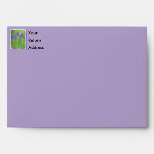 Purple Iris Painting - Original Flower Art Envelope