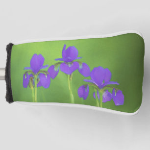 Purple Iris Painting - Original Flower Art Golf Head Cover