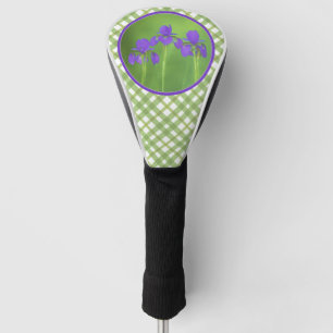 Purple Iris Painting - Original Flower Art Golf Head Cover