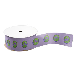 Purple Iris Painting - Original Flower Art Grosgrain Ribbon