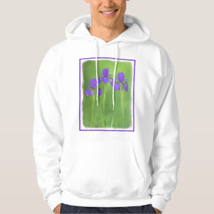 Purple Iris Painting - Original Flower Art Hoodie