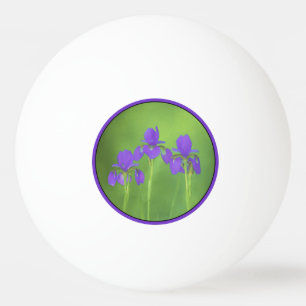 Purple Iris Painting - Original Flower Art Ping Pong Ball