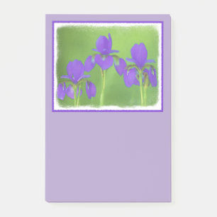 Purple Iris Painting - Original Flower Art Post-it Notes