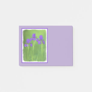 Purple Iris Painting - Original Flower Art Post-it Notes