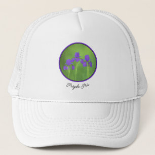 Purple Iris Painting - Original Flower Art Trucker Hat
