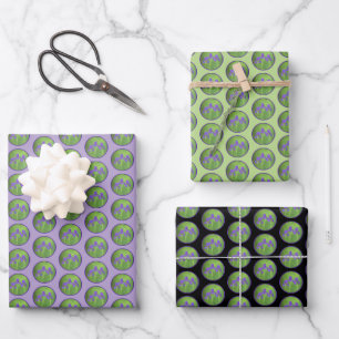 Purple Iris Painting - Original Flower Art Wrapping Paper Sheet