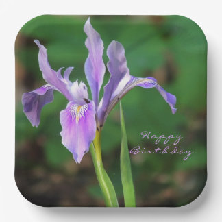 Purple Iris Paper Plate